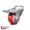 Service Caster 3.5 Inch Red Polyurethane Wheel Bolt Hole Caster with Total Lock Brake SCC SCC-BHTTL20S3514-PPUB-RED - alternate 3